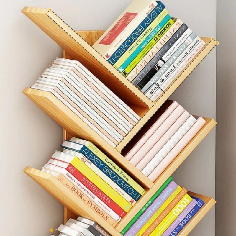 Solid Wood Tree-shaped Bookshelf Floor-to-ceiling Does Not Take Up Space Shelf Living Room Storage Shelf Display Shelf Household image 6