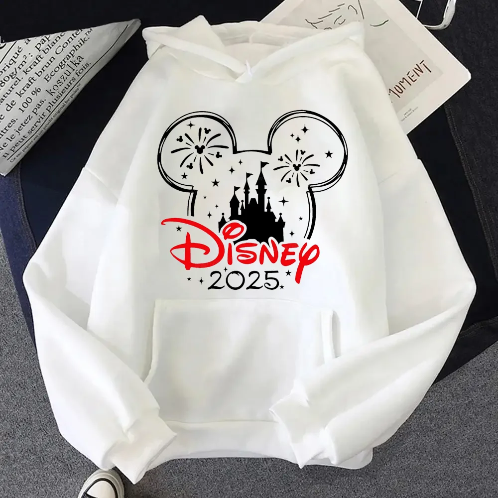 2025 Disney Mickey Mouse Family Trip Women\'s Hoodie Y2k Tops Fashion Sweatshirt Kawaii Clothes Autumn Winter Streetwear Pullover