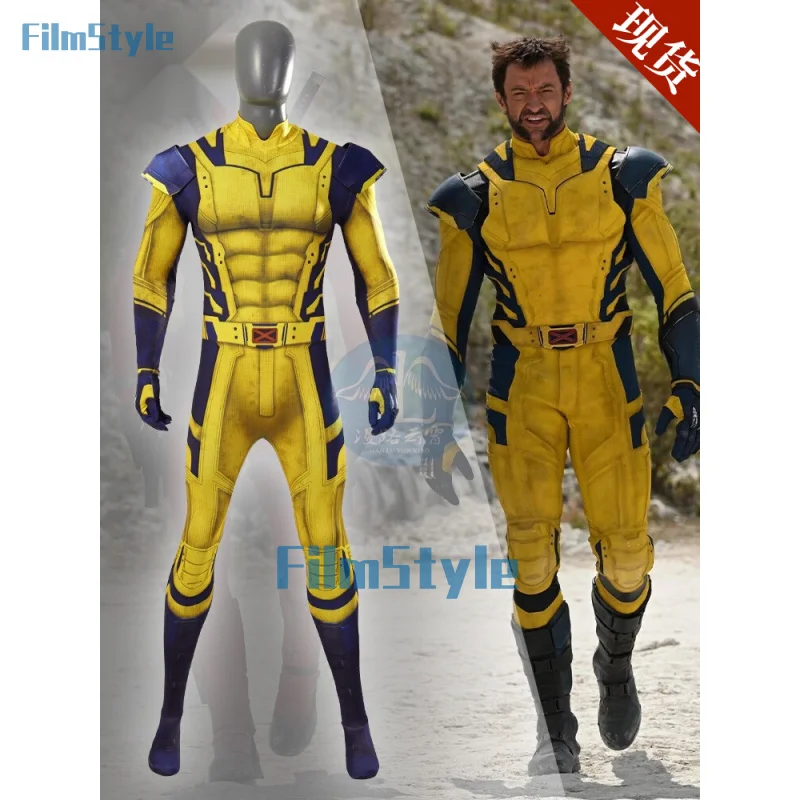 

New Deadpool 3 Wolverine Cosplay Costume Superhero Cosplay Zentai Full Set With Bosysuit Shoes Handmade Halloween Man Outfit