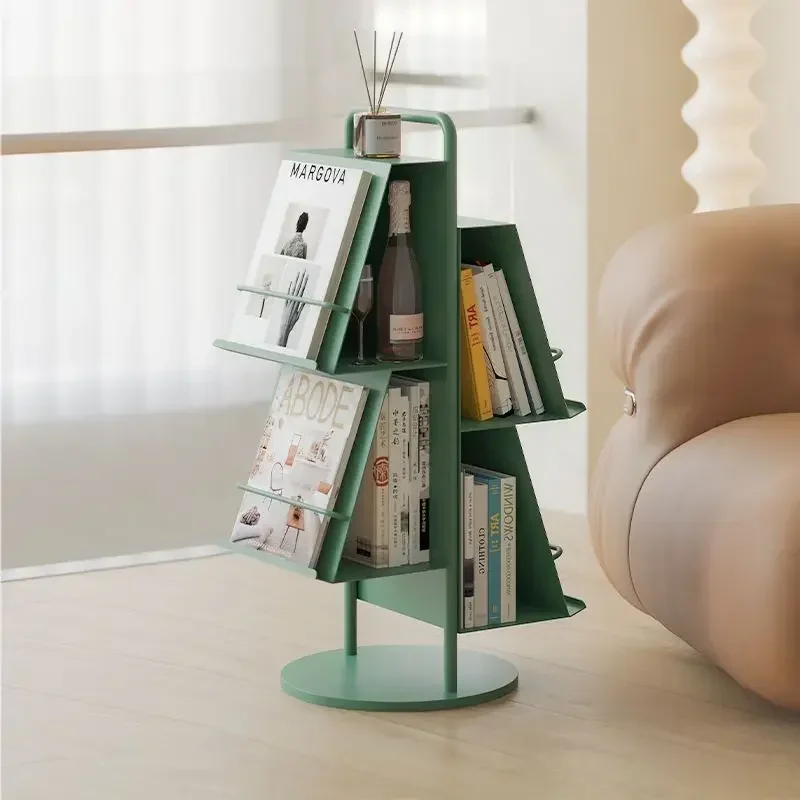 Floor-to-ceiling bookshelf Household newspaper display rack Reading storage Magazine rack