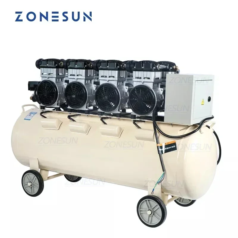 

ZONESUN ZS-AC160L Мощный безмасляный воздушный компрессор поршневого типа из чистой меди для стоматологической деревообработки Портативный воздушный насос Piant