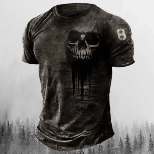 

Vintage Horror Skull 3D Print T-shirt Summer Men O-Neck Short Sleeve Tshirt Casual Oversized Tee Tops Streetwear Men Clothing
