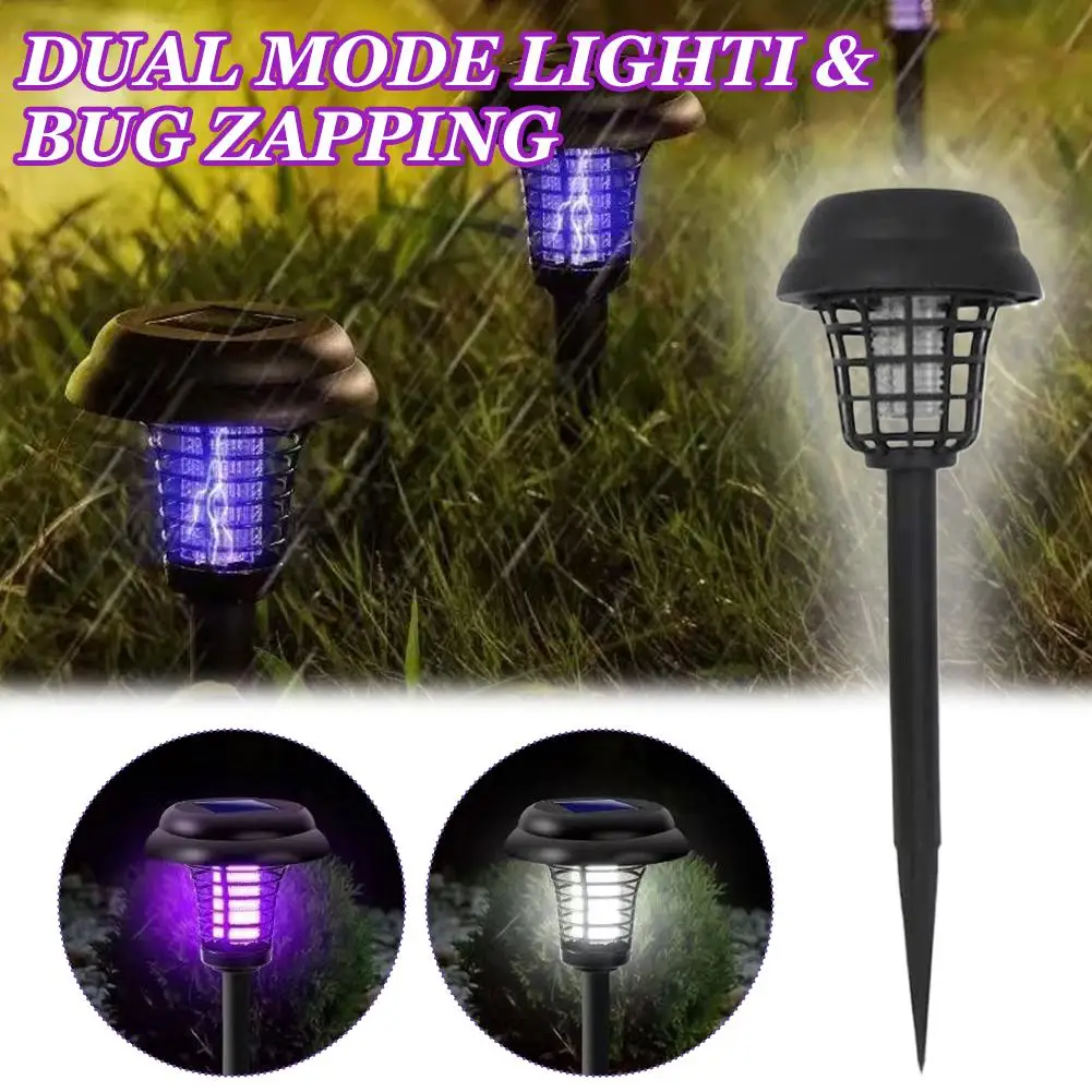 Solar Mosquito Killer Lamp Home Garden Waterproof Mosquito Repeller Outdoor Camping Electric Mosquito Artifact Lighting Lamps