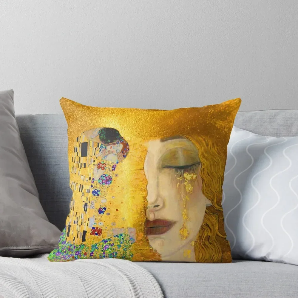 Freya's Tears and The Kiss portraits Golden tears Throw Pillow pillow cover luxury Rectangular Cushion Cover Pillow