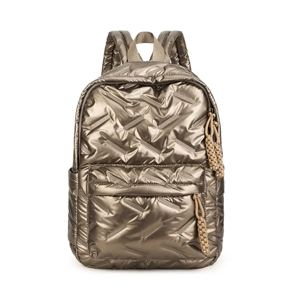 Eleganter Einfarbiger Space-Baumwoll-Rucksack, Wolken-Nylon-Blasen-Schultertasche, Große Kapazität, Plissierter Schülerrucksack für Damen/Mädchen – Detail 7