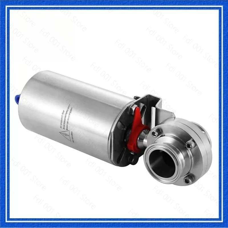 304 Sanitary Quick-Install Pneumatic Butterfly Valve Stainless Steel Vertical Single-Acting Clamp-Type Manual Valve