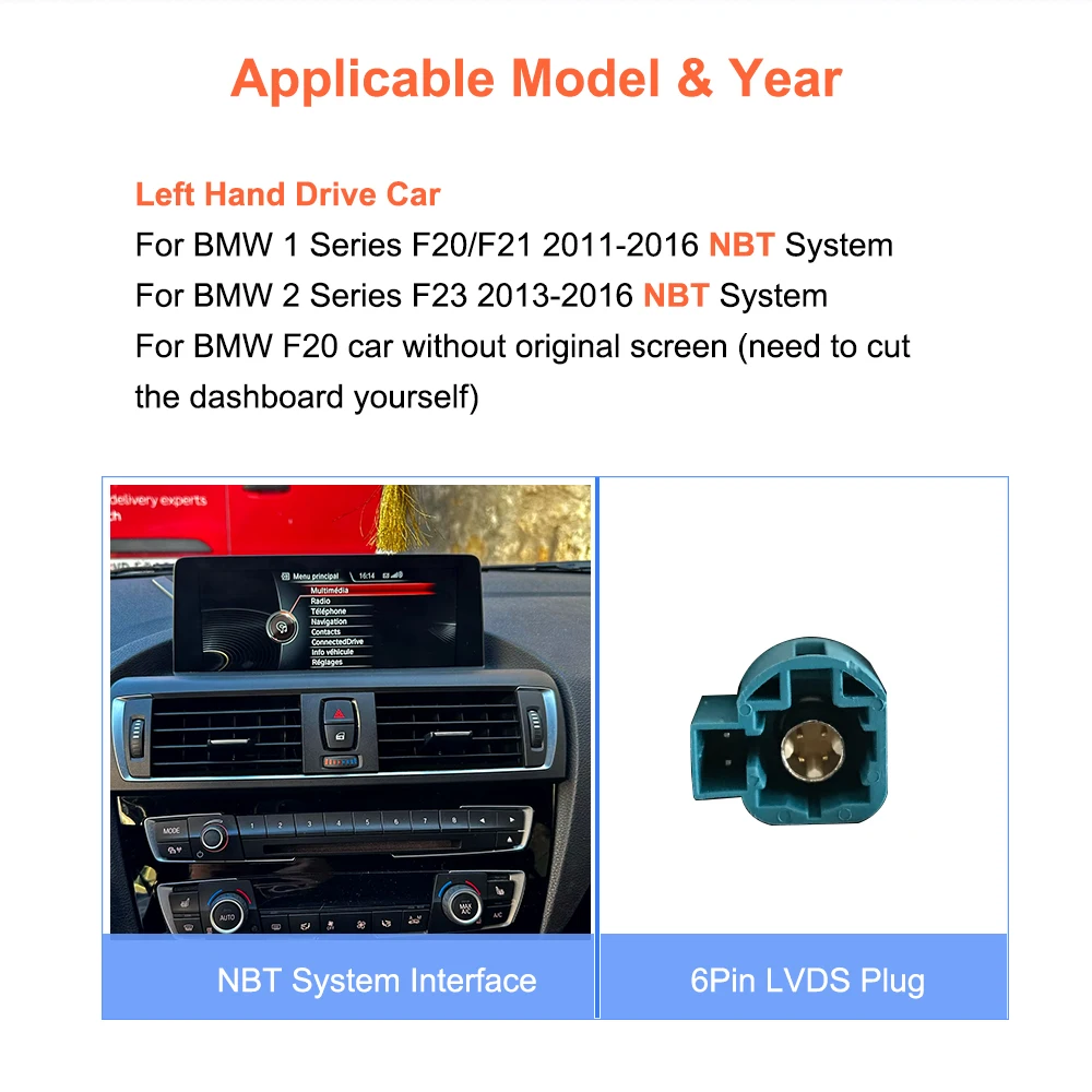Bonroad 10.25 inch Linux Carplay Android Auto autoradio voor BMW 1/2/3/4 Serie F20 F21 F23 F30 F31 F32 F33 F34 F35 F36 NBT 2013-2017