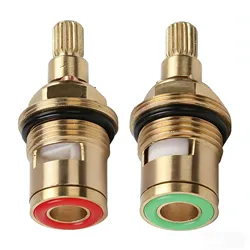 1/2pc Universal Replacement Tap Valves Brass Ceramic Disc Cartridge Inner Faucet Valve for Bathroom, Clockwise or Anti-clockwise