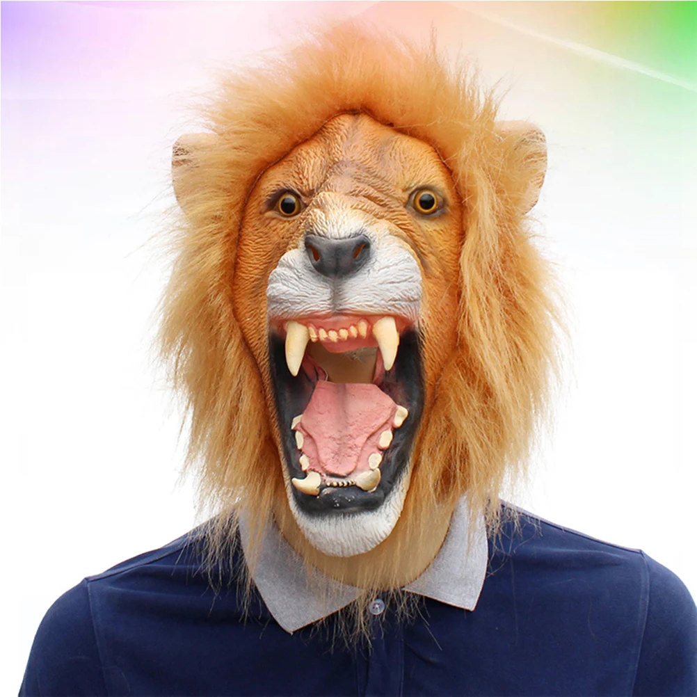

Lion mask Boys Masquerade Cosplay Face Head Halloween Horror Masks Decorations Costume Scary Cute