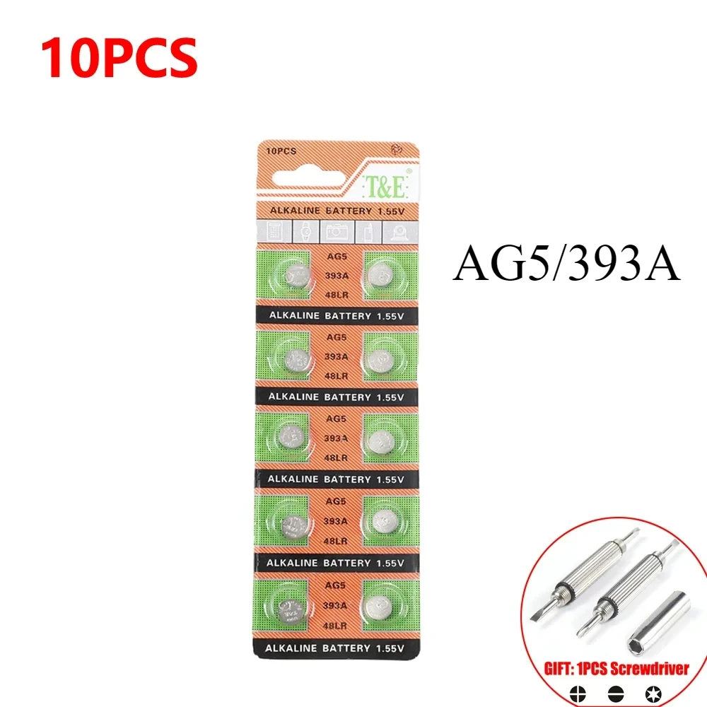 2-50 Uds 1,55 V AG5 LR754 pilas de botón SR754 193 393 batería alcalina de moneda de célula redonda L754 SR754SW LR48 para reloj de juguete