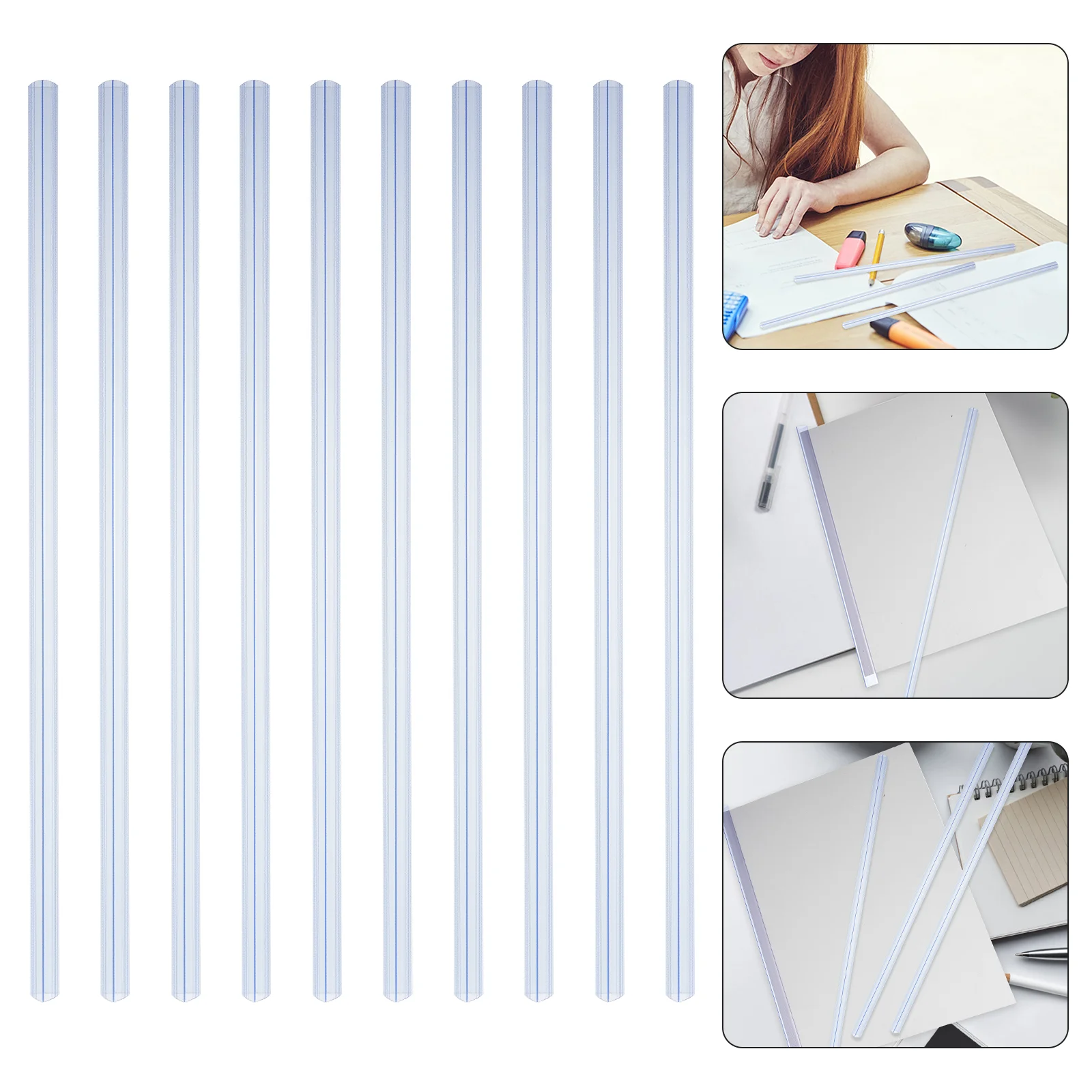 

10 Pcs Slide Binder Binding Bars Grip Wire Combs Slides Sliding Plastic Bookbinding Clip Binders