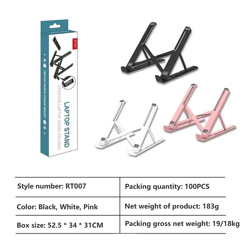 Foldable Desktop Laptop Holder With Phone Stander For Macbook For Lenovo Thinkpad For HP Dell Adjustable Notebook PC Riser