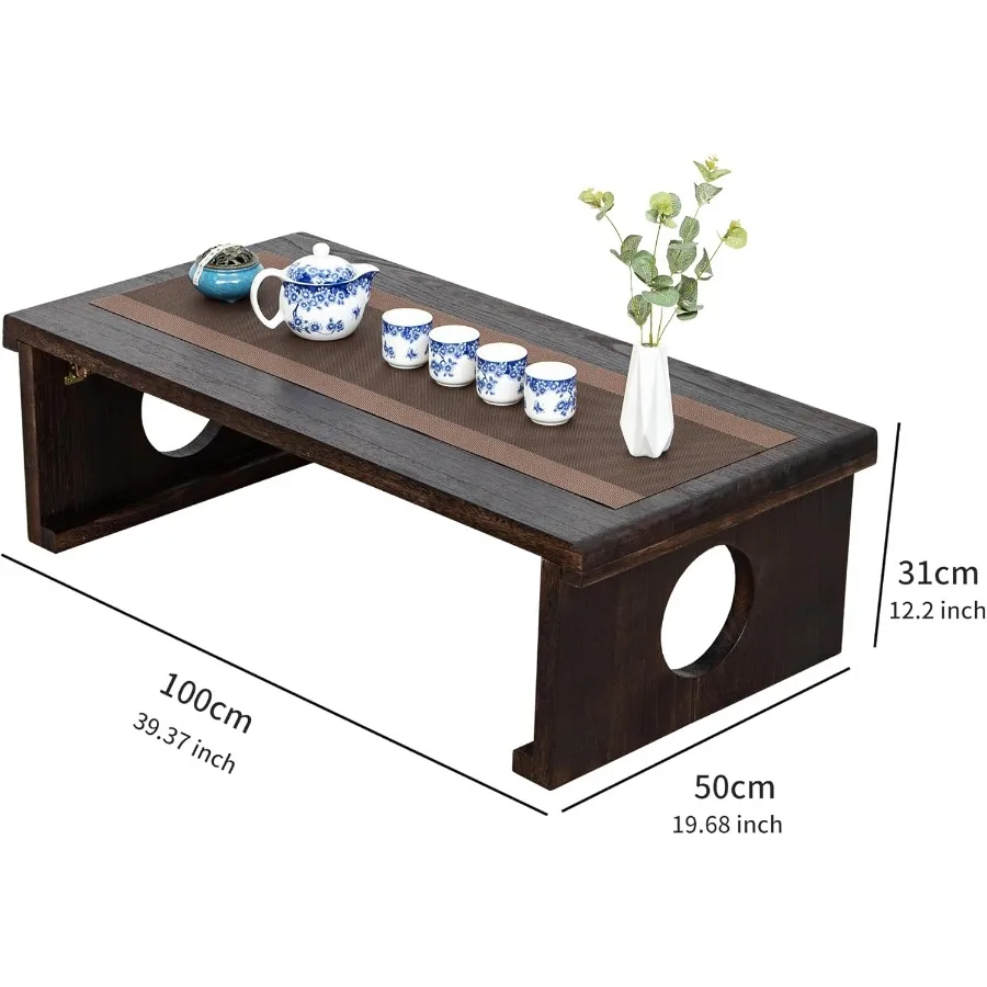 Foldable Japanese Coffee TableFolding Japanese Floor Tabletural Brown Coffee Table Minimalist Tatami Table Suitable for Living