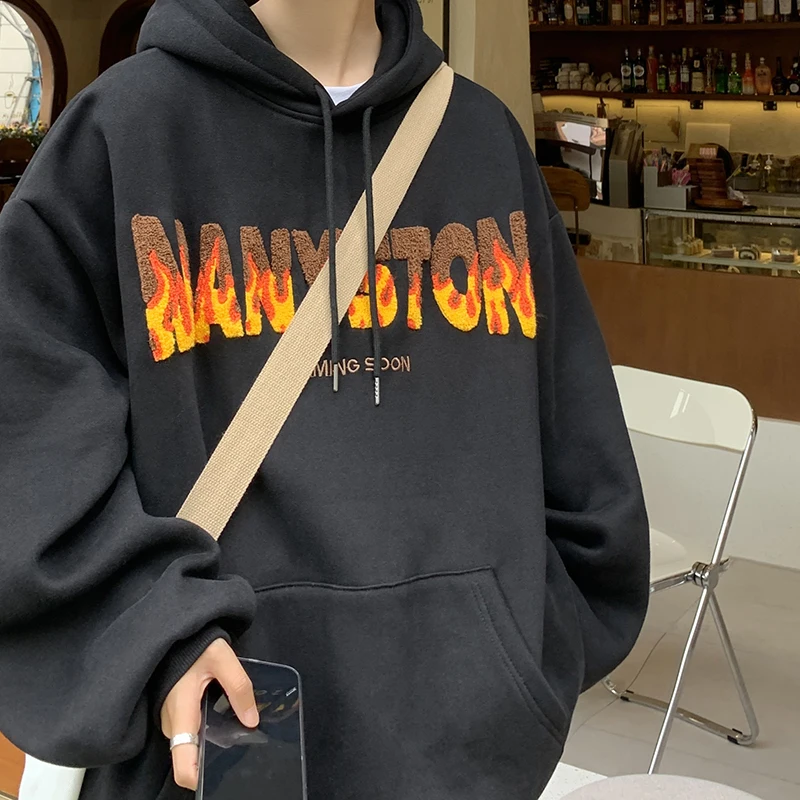 

Модная мужская толстовка с надписями, весенне-осенняя, свободного кроя, в стиле хип-хоп, американское ретро, повседневная уличная одежда