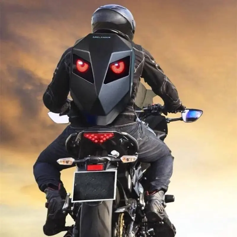 LED Knight Backpack, App Control Hard Shell Motorcycle Helmet Backpack with DIY Programmable Full Color Screen Waterproof