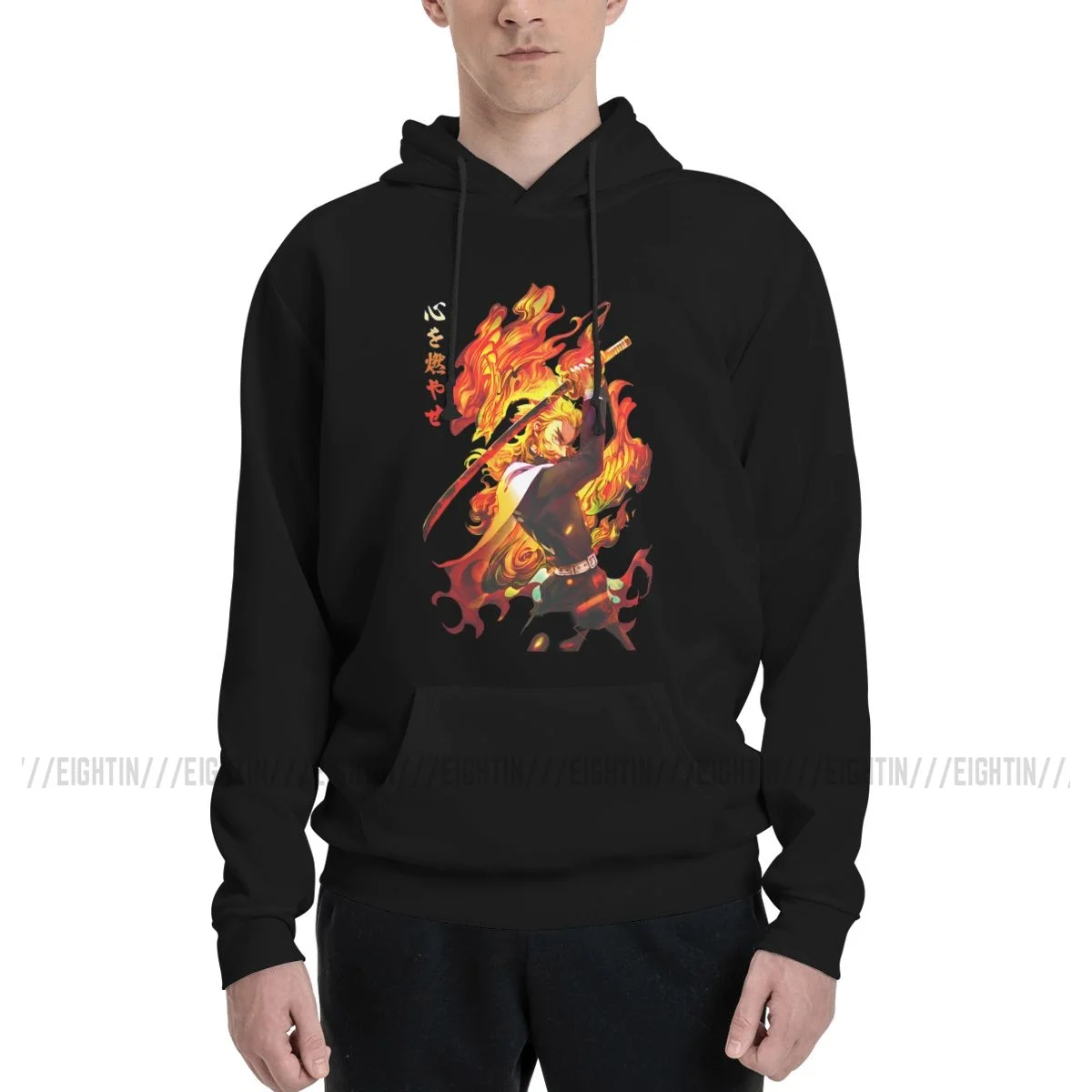 Kyojuro Rengoku Funny Sweatshirts Men WomenAnime Demon Slayer Long Sleeve Hoodies Autumn Pullovers