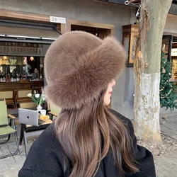 Furry Hats For Women, Autumn Winter Korean Style Warm Hats, Solid Color Flattering Mongolian Hats, Thickened Winter Outfits
