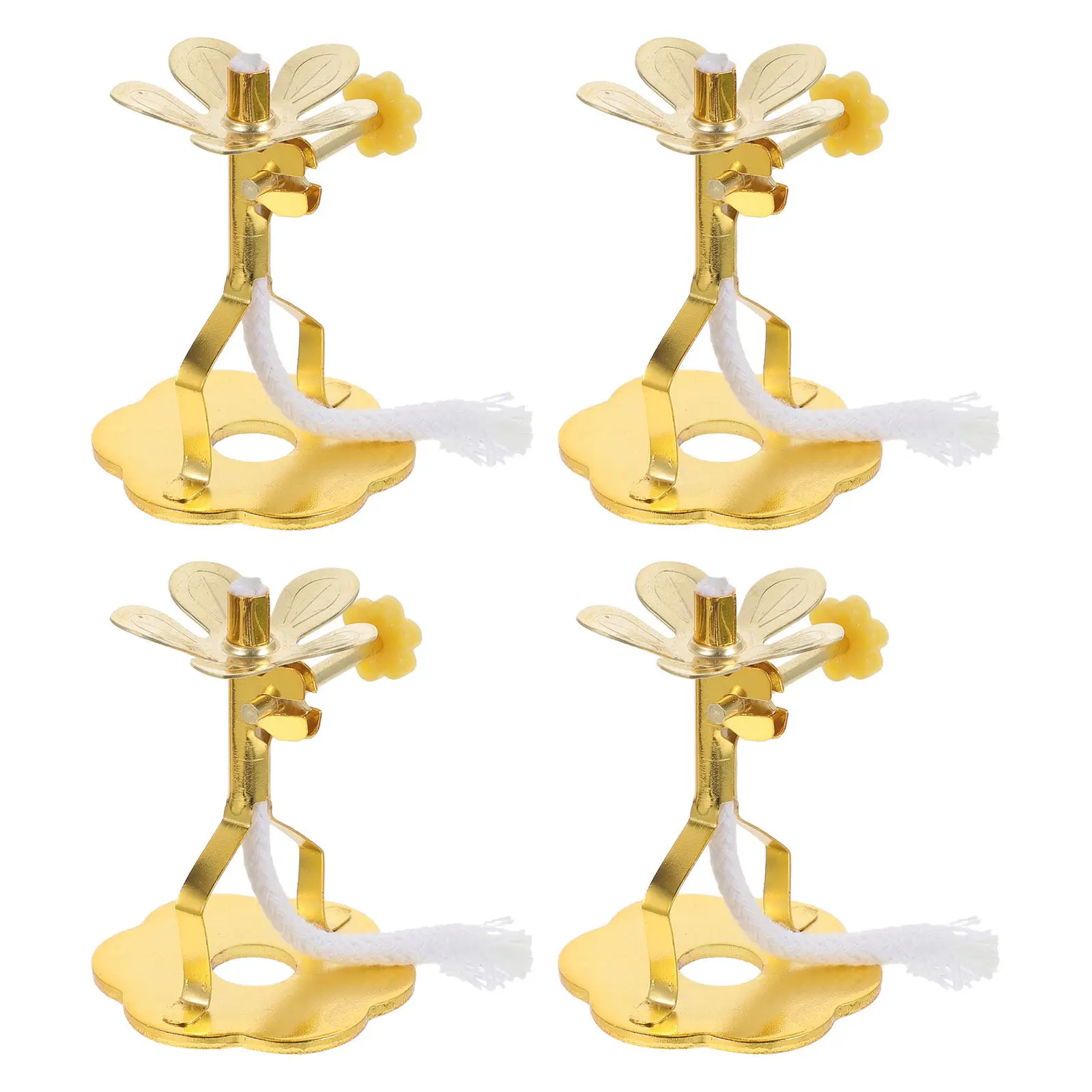 4 Pcs Dimmable Wick Holder Lamp Base Adjustable Ghee Alloy Oil Parts and Accessories