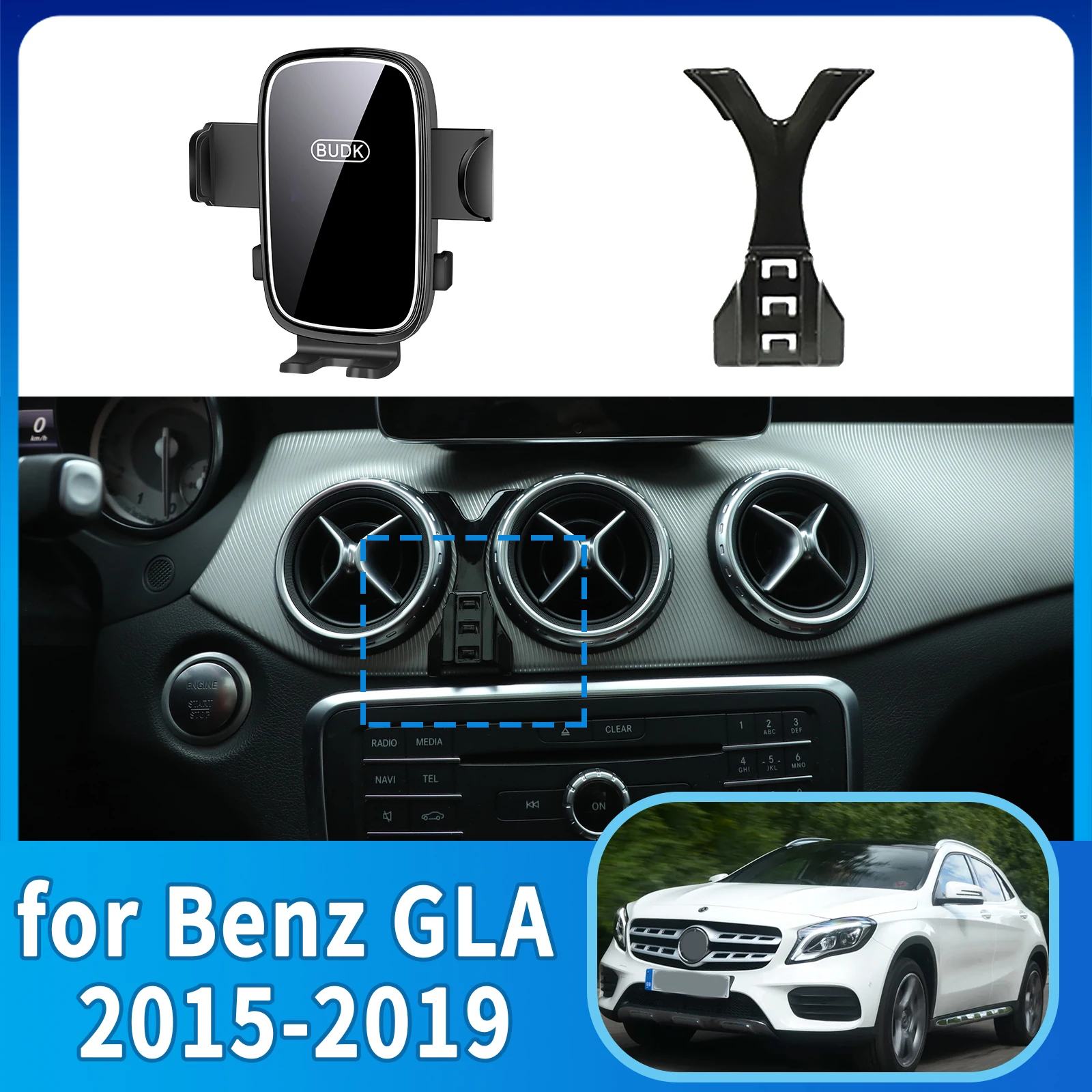 

Car Mobile Phone Holder Accessories for Mercedes Benz GLA X156 CLA 2015~ 2019 GPS Bracket Navigation Stand Auto