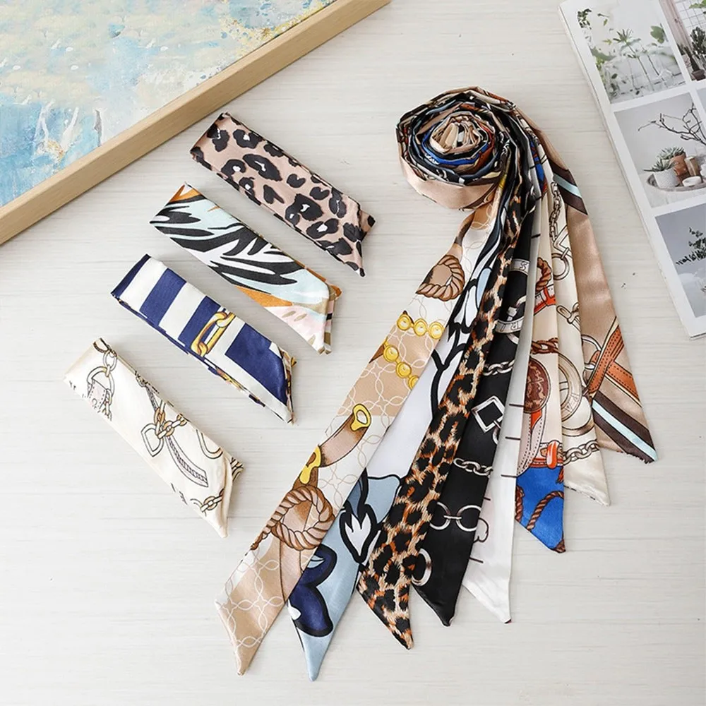 

New Silk Slender Scarf Long Double-Sided Streamer Small Silk Scarf Decoration Neck Scarf Neckwear/Wrist/Waistband