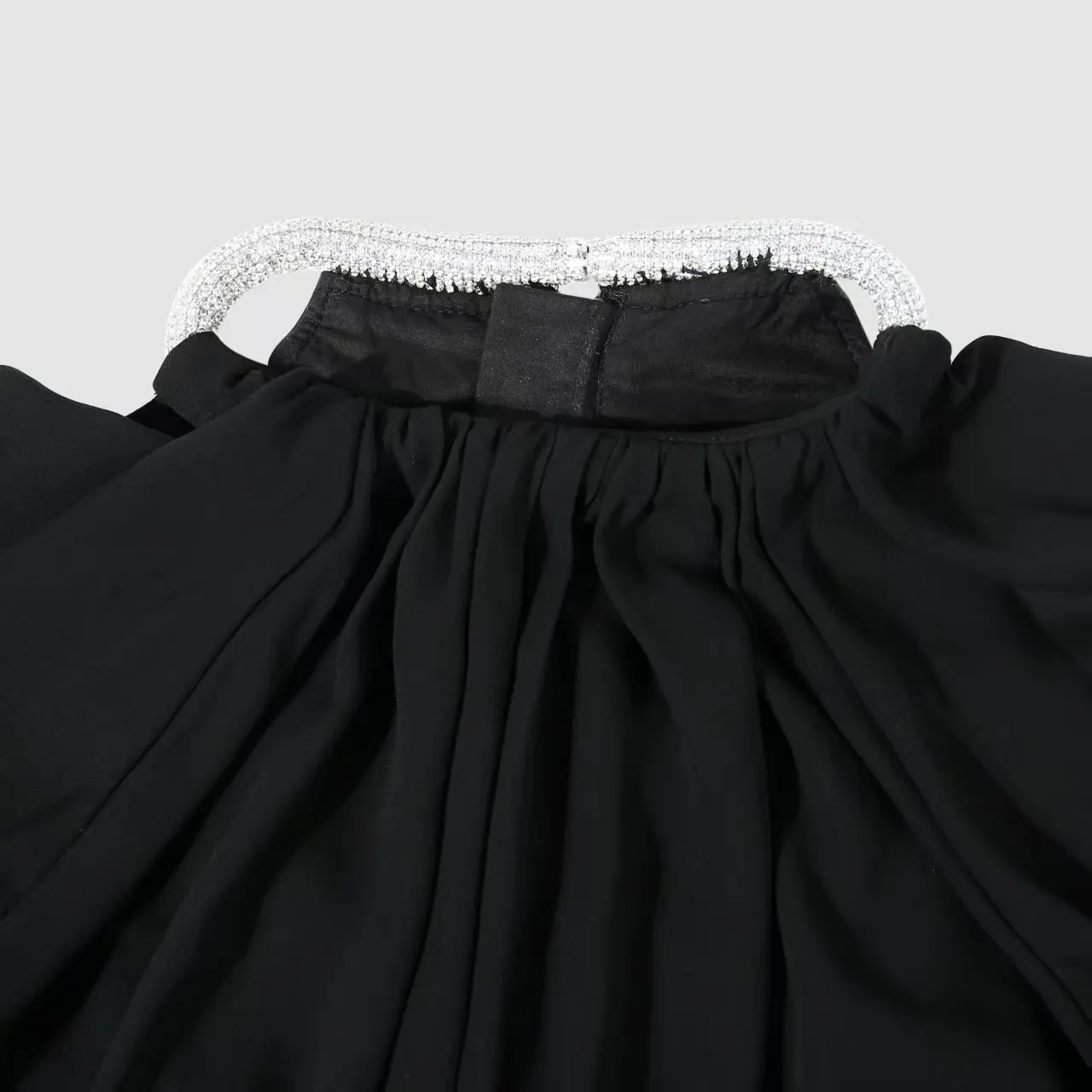 

Women's PU Patchwork Top, Long-Sleeve Off-Shoulder Shirt, Fashionable and Sexy Pleated Blouse, Fall, New Arrival, 2025