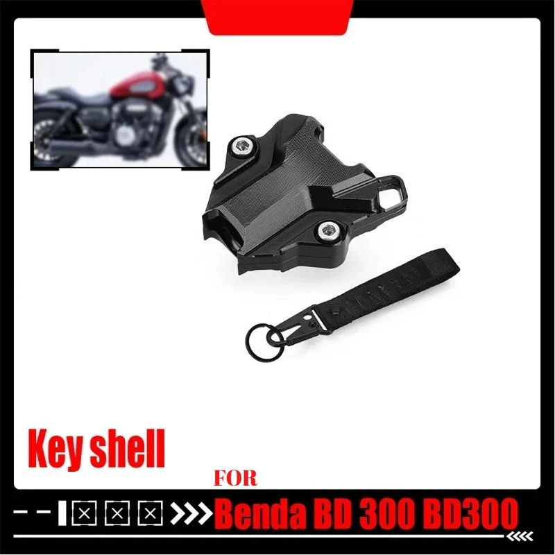 Motorcycle For BENDA Chinchilla 300 450 Rock300 LFS700 LFC700 BD300 CNC Key Case Protective Cover & Embroidery Keychain Ring