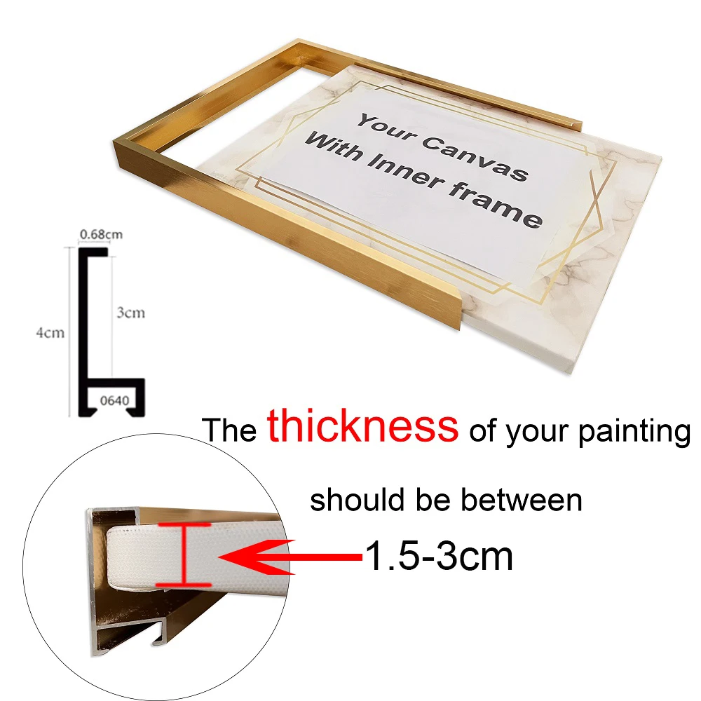 1 قطعة الحديثة الأسود سبائك الألومنيوم قماش الإطار قماش الإطار إطار خشبي صورة خشبية النفط اللوحة قماش الماس اللوحة الإطار