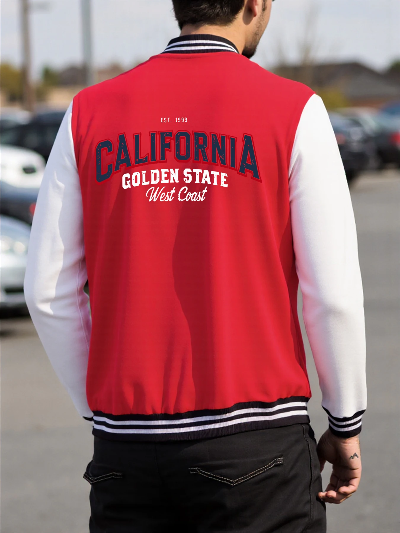 

California Golden State West Coat Print Men Coats Fashion Pocket Jacket Autumn Warm Clothes Casual Loose Fleece Unisex Jackets