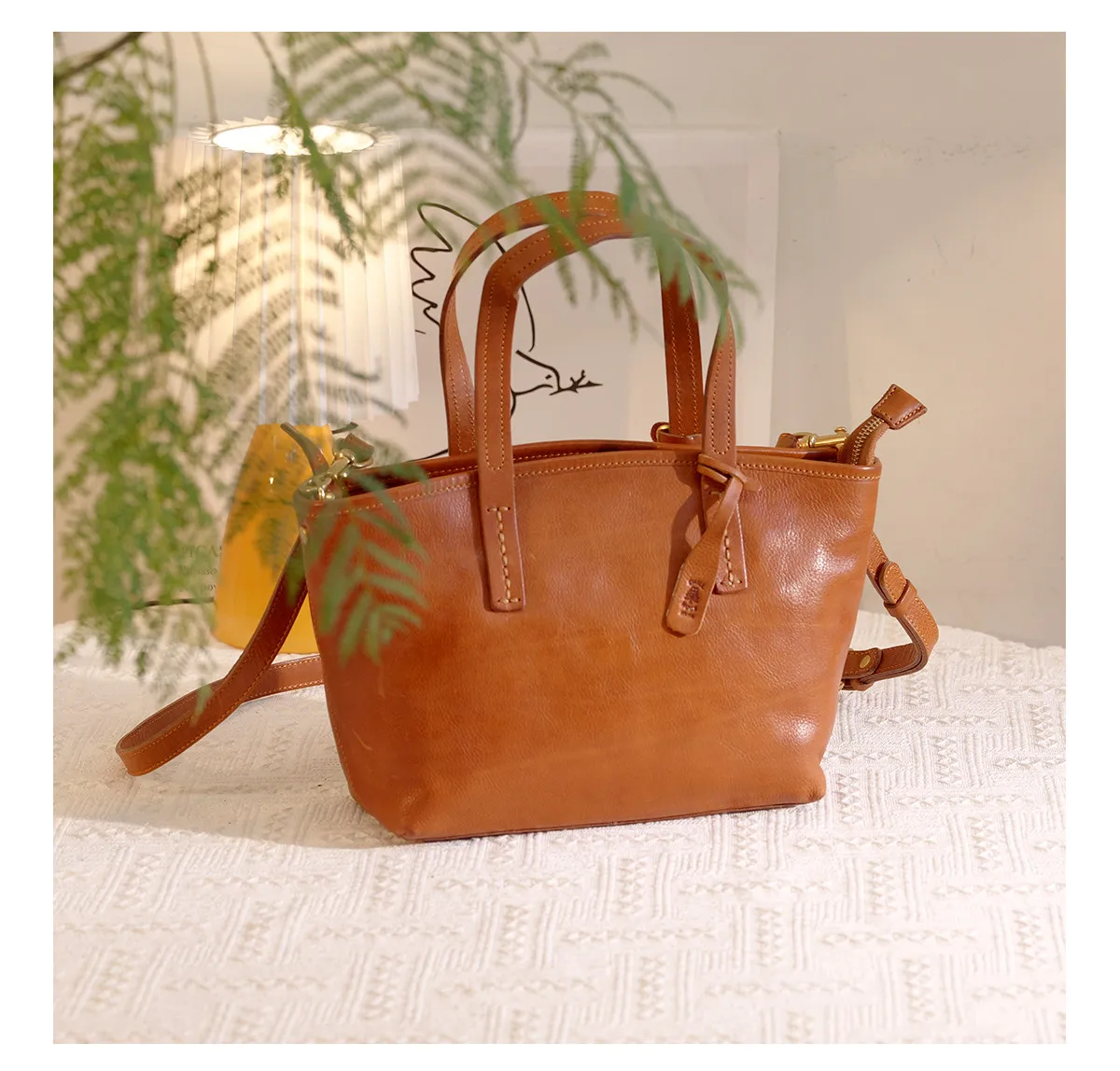 PNDME schlichte, modische Damen-Handtasche aus echtem Leder, Wochenend-Einkaufstasche, handgefertigt, aus Rindsleder der ersten Schicht, große Kapazität. – Detail 14