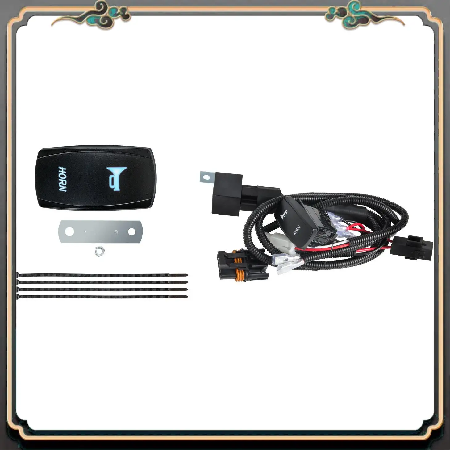 

M45K-UTV ATV Universal 12V Horn Kit W/ Rocker Switch For Polaris RZR 800 XP Ranger Can-Am Maverick X3 Arctic Cat For CF Moto