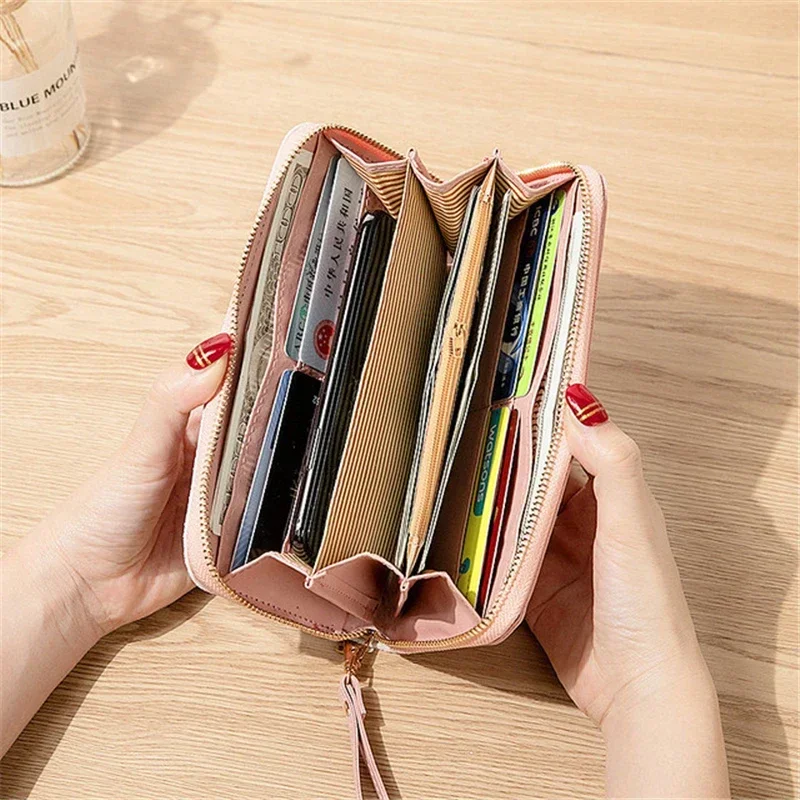 Women Long Wallet Patchwork Sequin Clutch Bag Glitter Pu Leather Ladies Phone Bag Card Holder Coin Purse Female Wallets