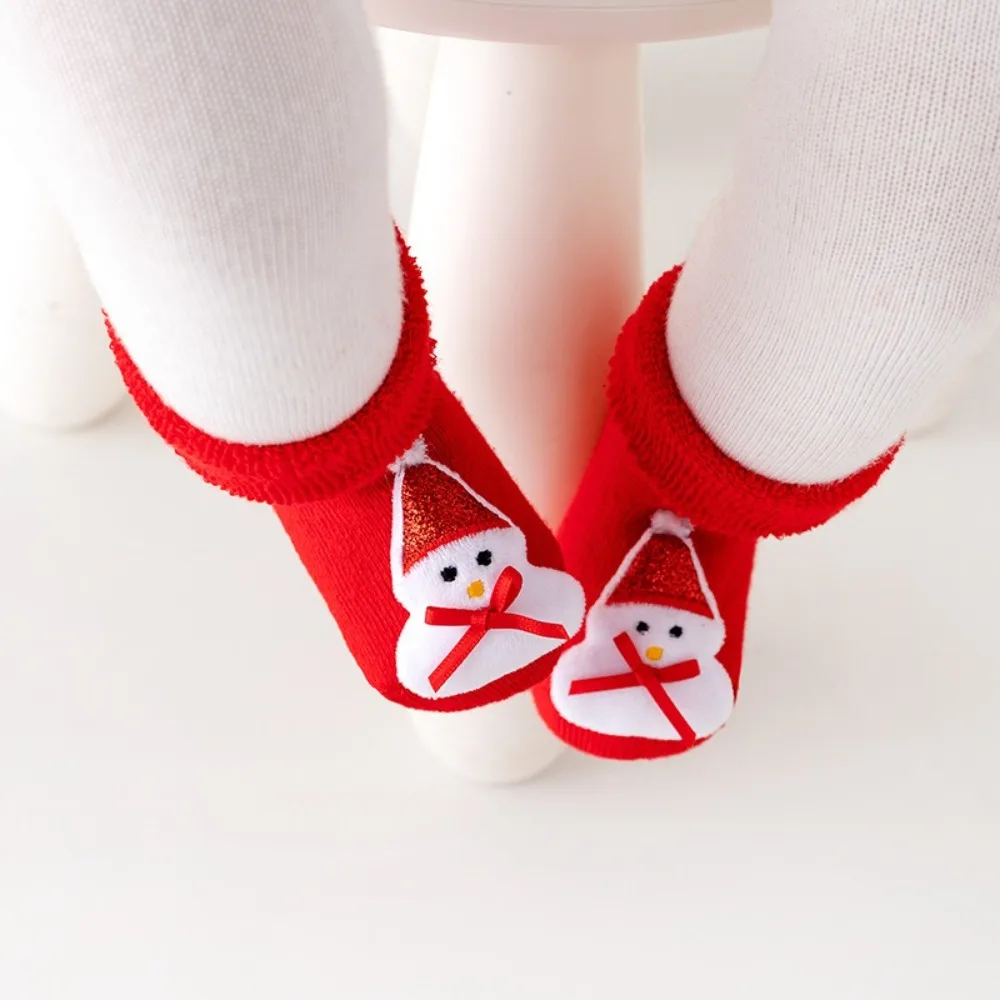 Christmas Elements Baby Socks Winter Warm Soft Toddler Non-slip Floor Socks Coral Fleece Breathable Baby Hosiery Baby Boys Girls