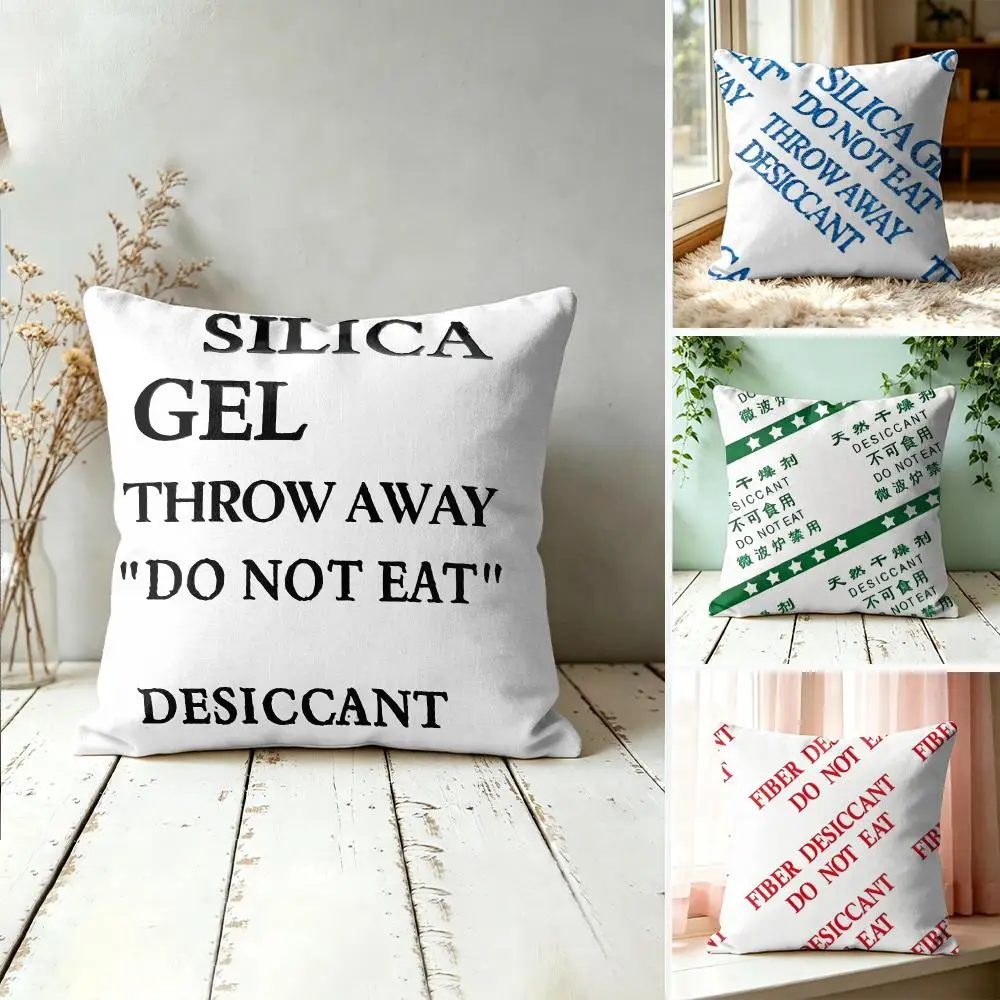 Desiccant Label Cushion Cover Plush Fabric Soft Double-Sided Printed Sofa Warm Winter Home Gift Pillow Cover