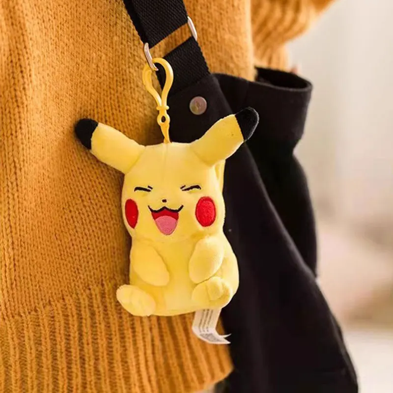 アニメポケモンピカチュウミュウカビゴンイーブイフシギダネ Psyduck かわいいぬいぐるみぬいぐるみスクールバッグバックパックペンダントキーリング人形ギフト