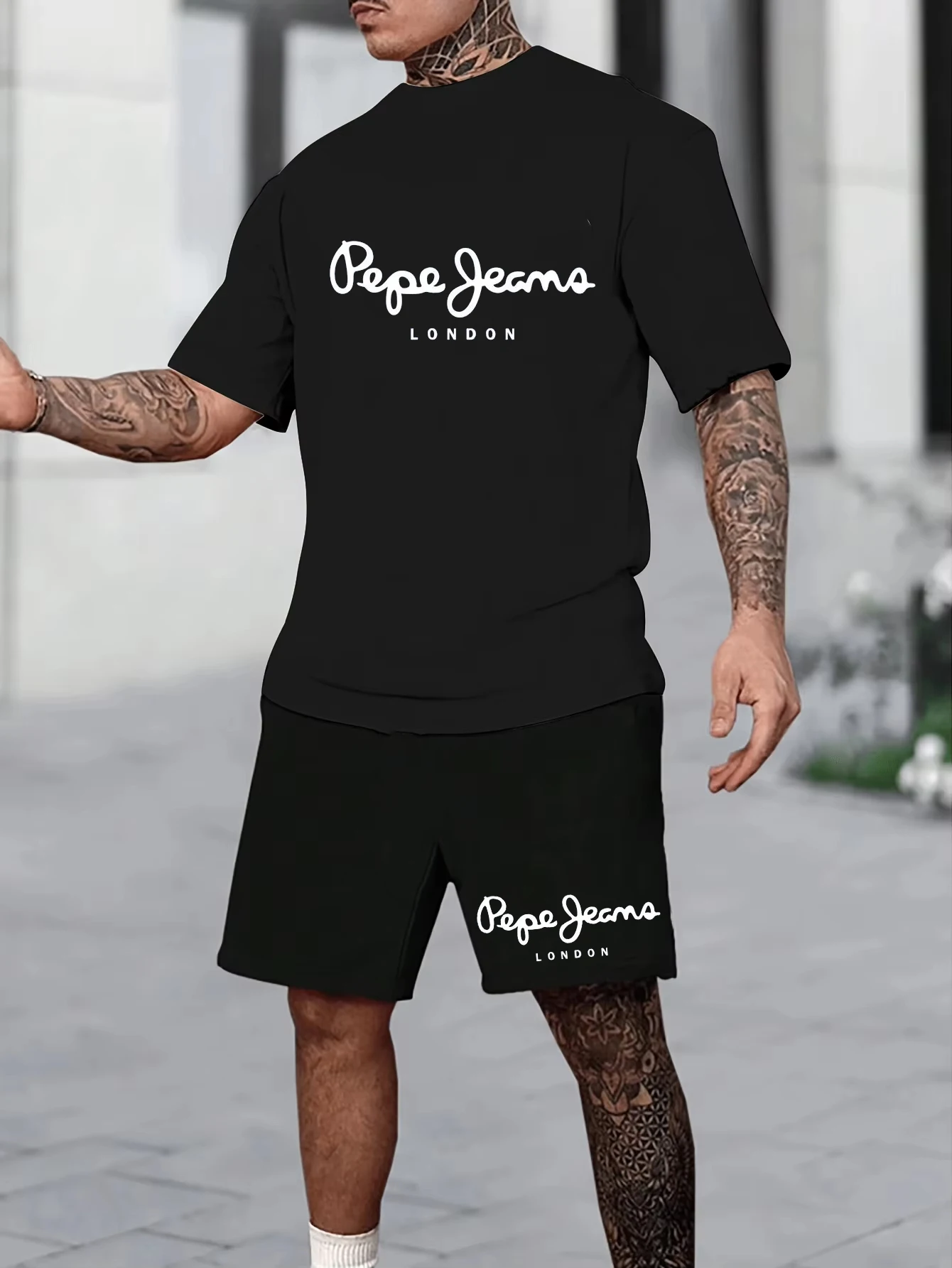 

Summer Personality Letters T-shirt shorts set Cotton Breathable Comfortable Outdoor Men Women Top Casual Fashion Street Wear