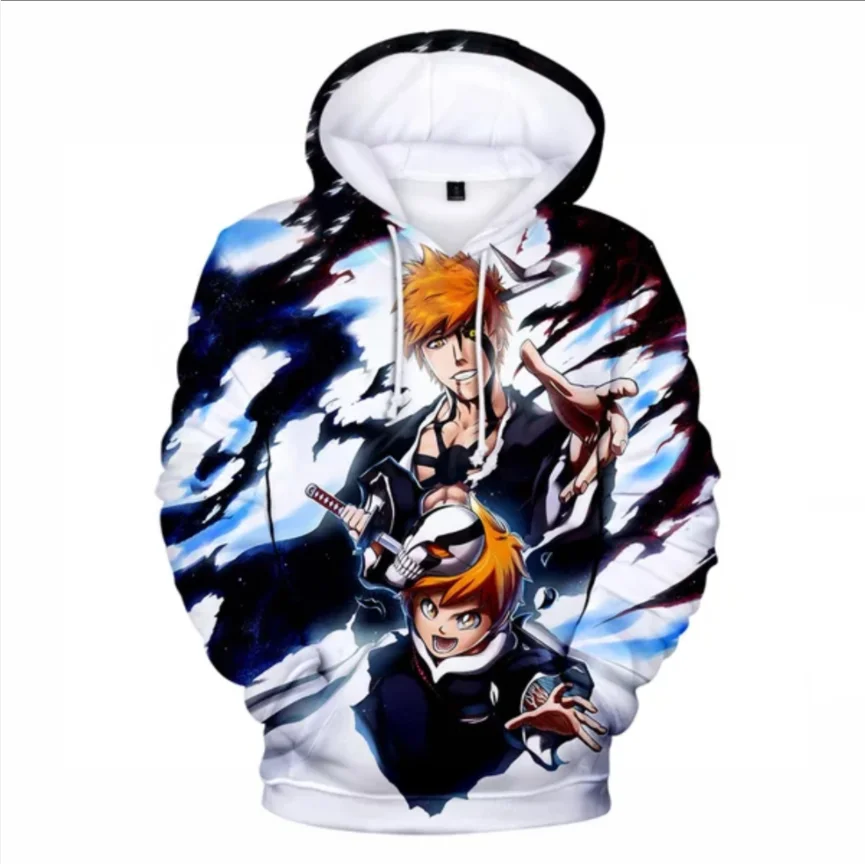 New 3D Print Anime Men/womens BLEACH felpe con cappuccio manica lunga Casual con cappuccio Streetwear Teenage Boy Clothes oversize felpa con cappuccio pullover