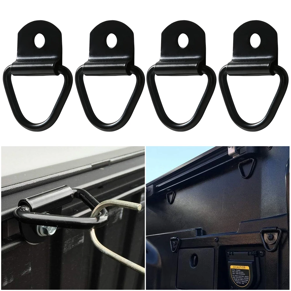 4Pcs Heavy Duty Truck Bed Tie Down Anchors Rings Bolt On Trailer Anchor Bolt On Tie Down Points Pickup Rail Accessories
