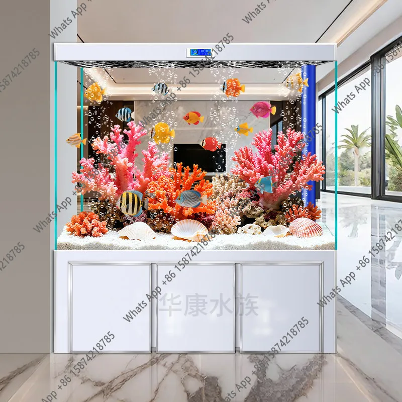 

Новый аквариум для дома, для гостиной, безводный, из ультрапрозрачного стекла, большой, с нижним фильтром.