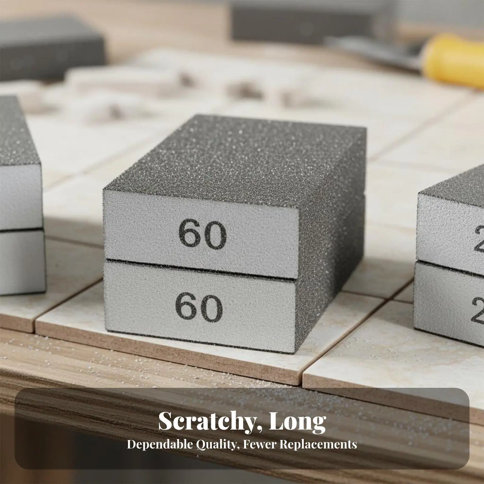 Sanding Polishing Block with High Density Sponge for Wet Dry Application and Assorted Grit Pack for Drywall Tile Wood Metal