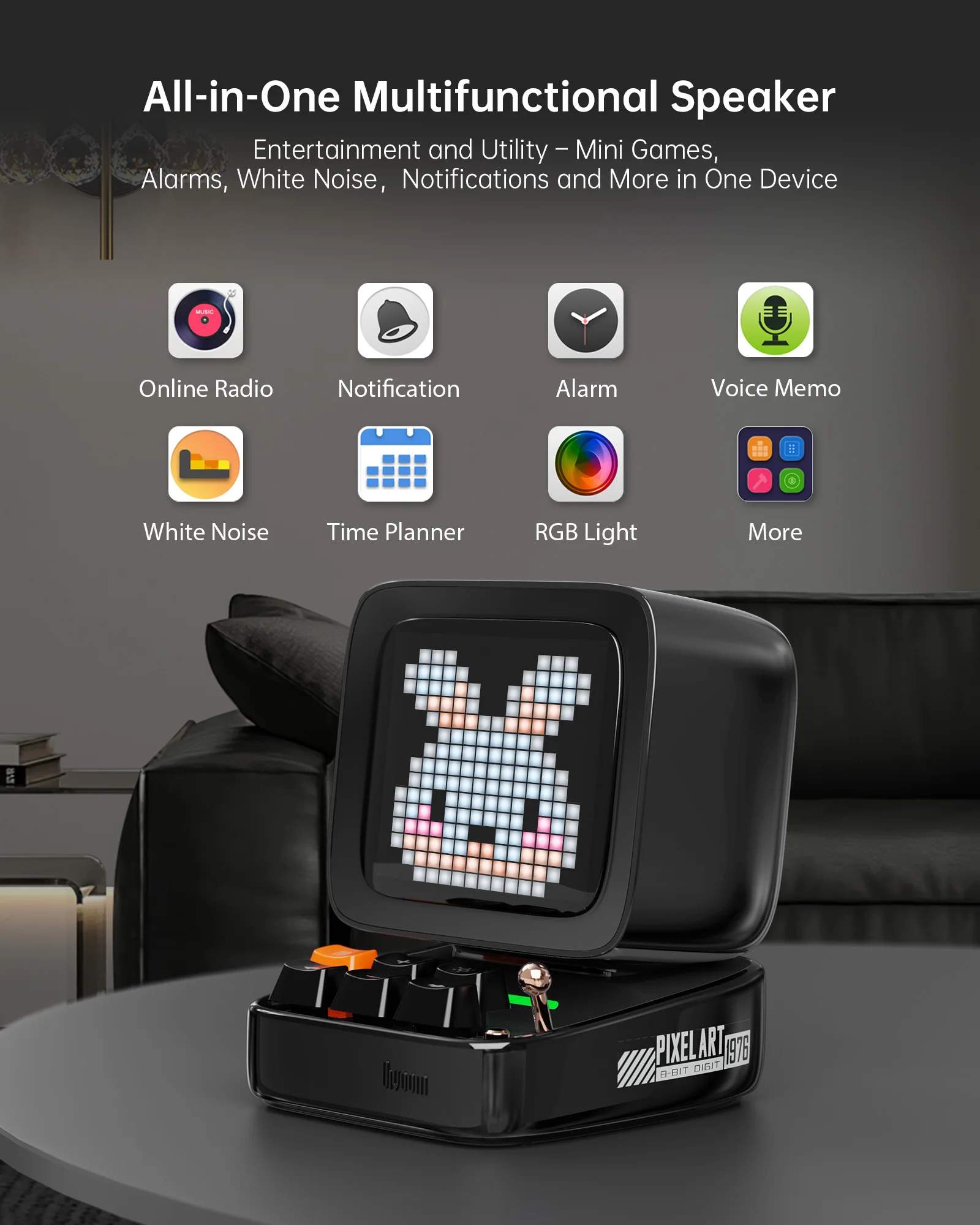 Divoom Ditoo-Pro Bluetooth Pixel Art Speaker & Alarm Clock