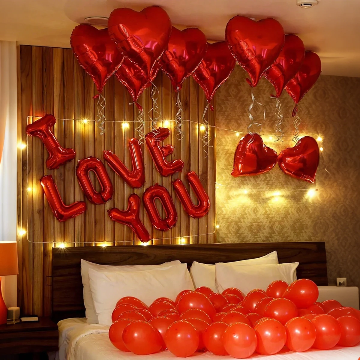 „I LOVE YOU“-Banner- und herzförmiges Folienballon-Set, für Valentinstag, Antrag, Geburtstag, Jahrestag, Hochzeitsdekoration