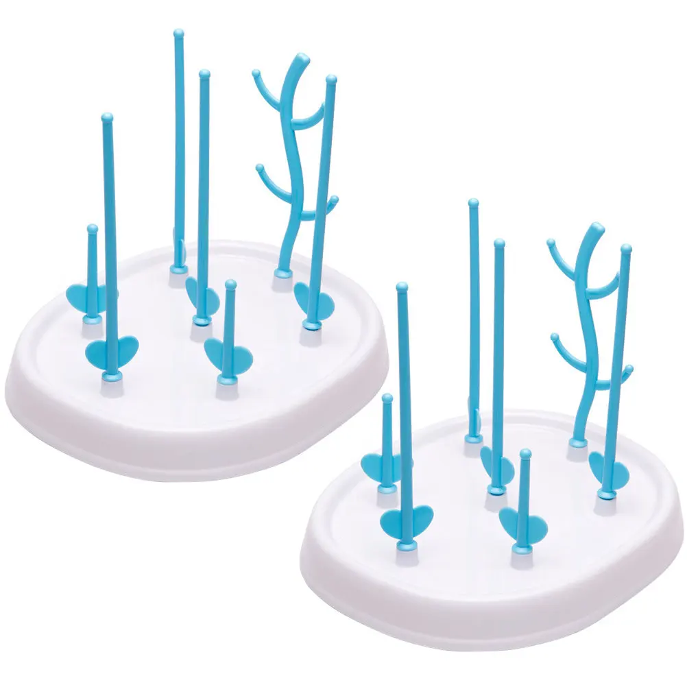 

2Pcs Nursery Bottle Drying Rack Safe PP Material Easy Clean Draining Board Upright Drying Stand for Milk Bottles Feeding