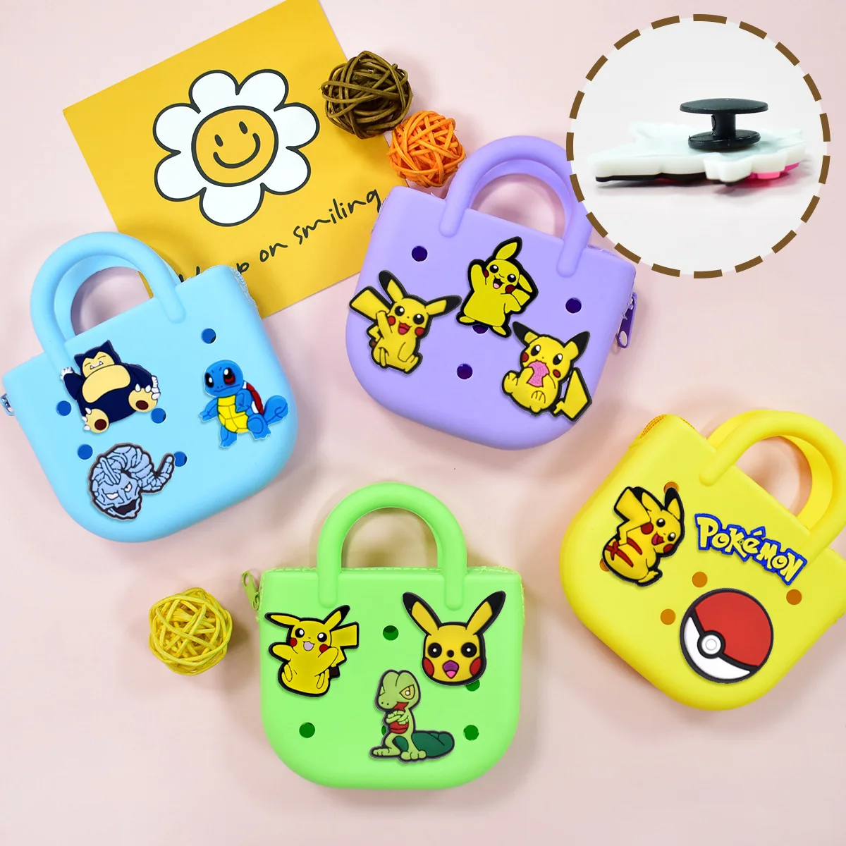 1/25/48Pcs Cute Cartoon Monster Soft PVC Shoe Charms For Slides Sandals Soft Rubber Clog Accessories Custom DIY Decoration Gift