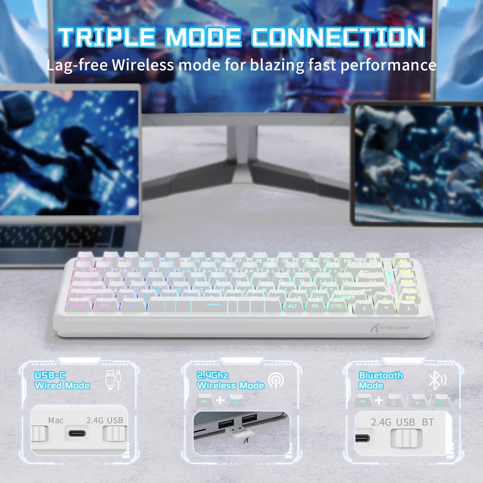 ATTACK SHARK X82PRO HE 75% ワイヤレスゲーミングマグネット