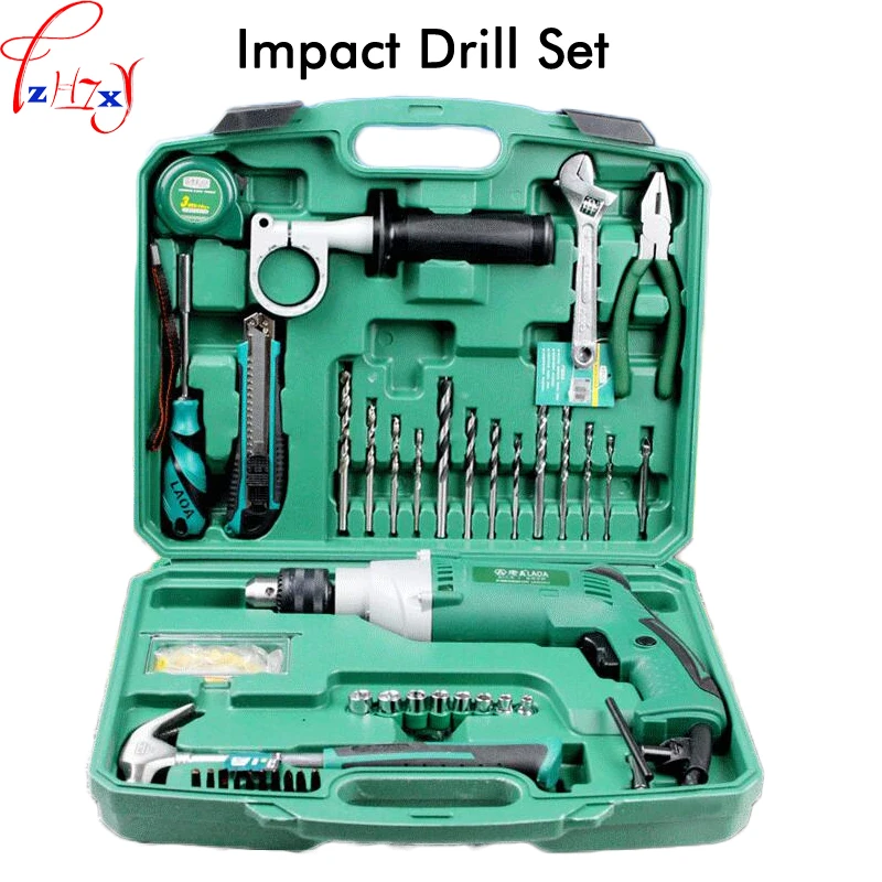 220V Multi-purpose Impact Drill Machine LA414413 Household Use Upholstery Drilling Wall Percussion Impact Drill Set Power Tools