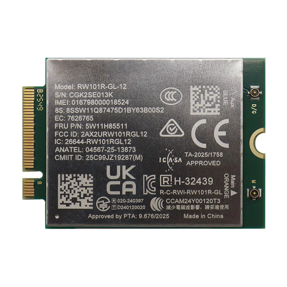 RW101R-GL-12 FRU 5W11H85511 LTE CAT12 M.2 Module SDX12 4G Wireless WWAN Card For L14 Gen7 L16 Gen3 Laptop