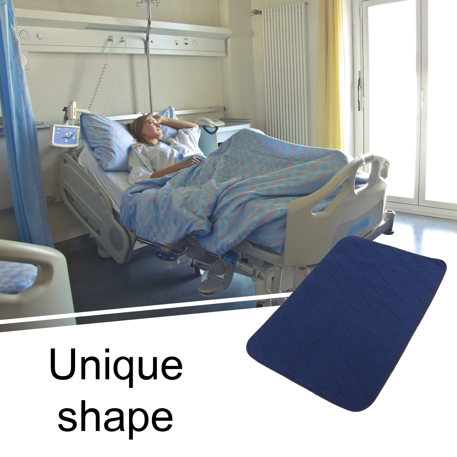 Anti Slip Urine Cushion Elderly Changing Mat Pad Portable Large Size Washable Blue Reusable Water Resistant Non Slip Bottom Easy