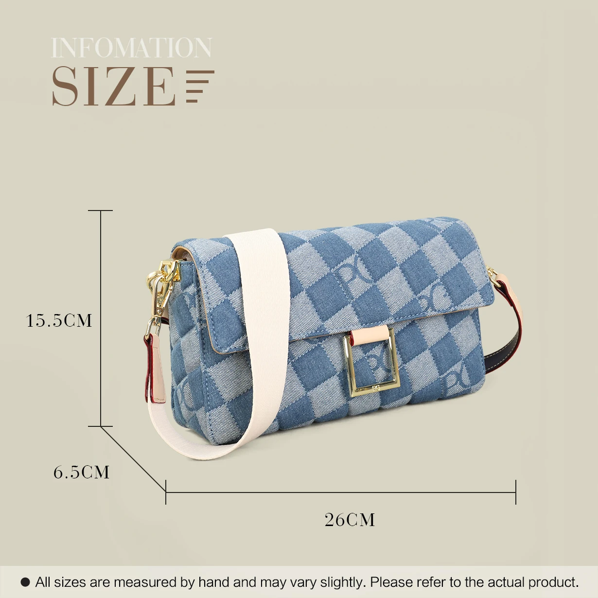 PG 2026 Women's Latin American Style Shoulder Bag New Cowboy Splicing Design Fashion All-season Suitable Crossbody Bag
