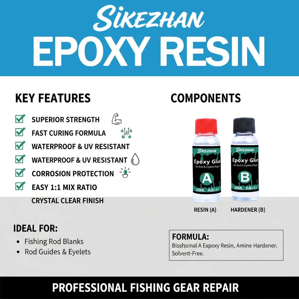 AB Epoxy 1:1 for Fishing Rod Repair, Clear Two‑Part Adhesive, Guides/Eyelets/Tip‑Top Fix, Fast Cure, Sandable, Water‑Resistan view 4