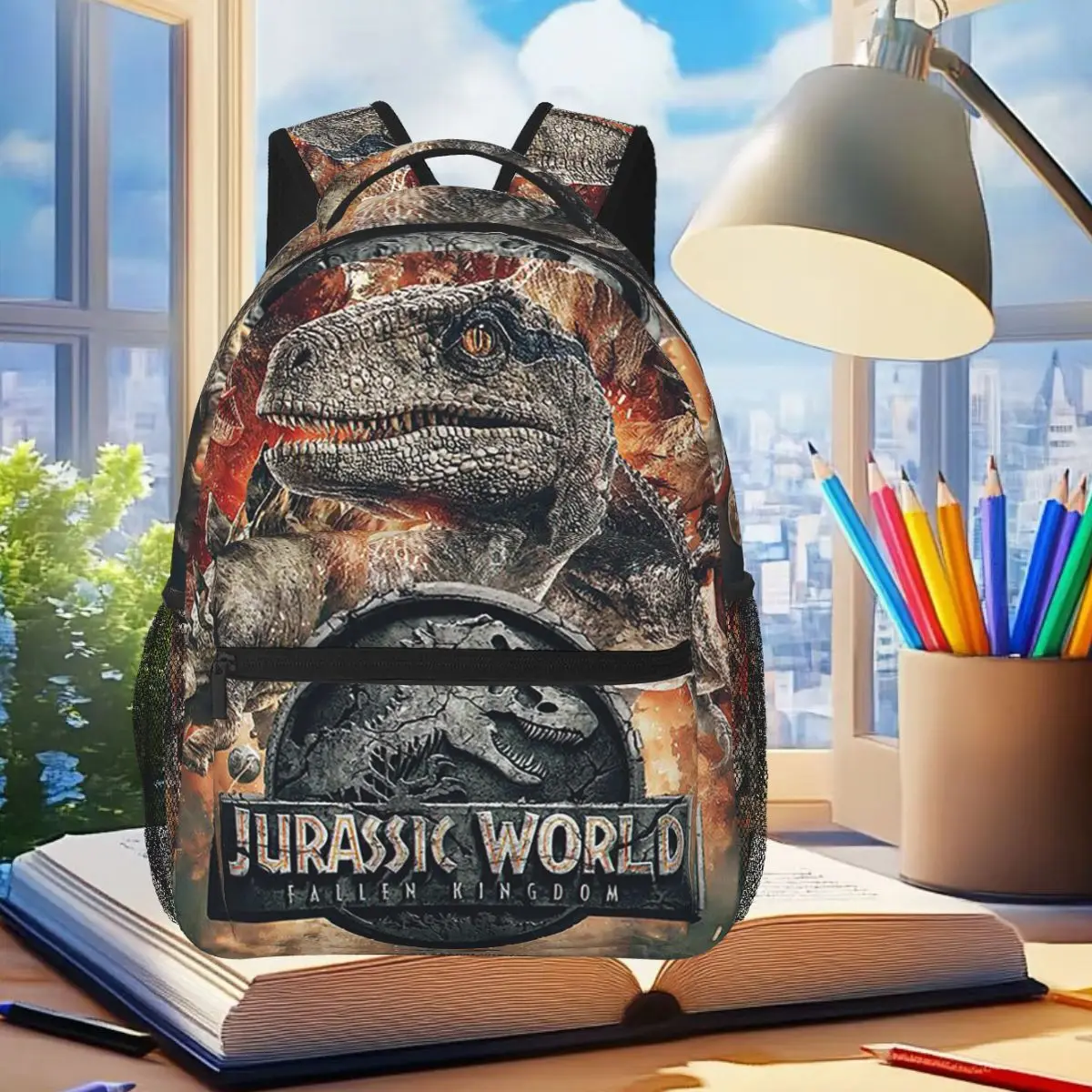 

Jurassic World Dinosaur Movie Backpack Student Boys Girls BookBag Kids School Bag Laptop Shoulder Bags for Men Women
